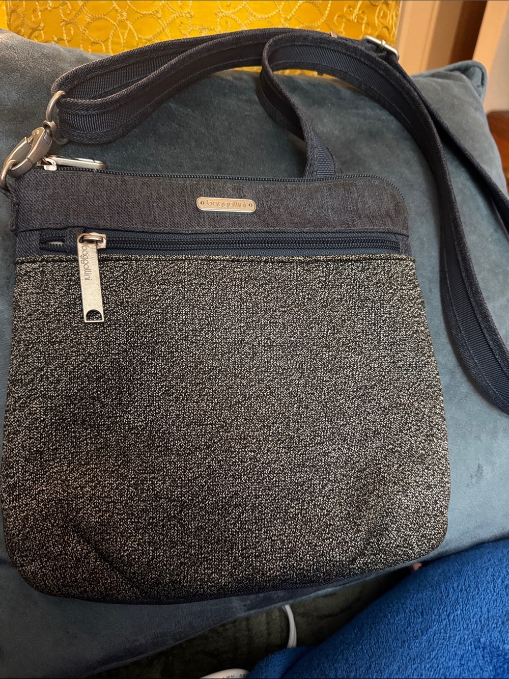 Baggallini Black and Charcoal Crossbody Bag